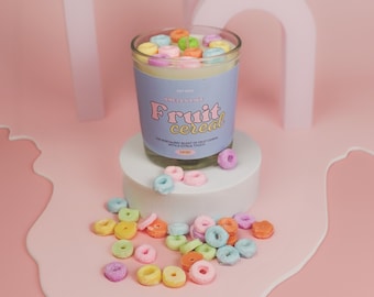 Fruit Loops Scented Soy Candle: Novelty Cereal Lover Gift