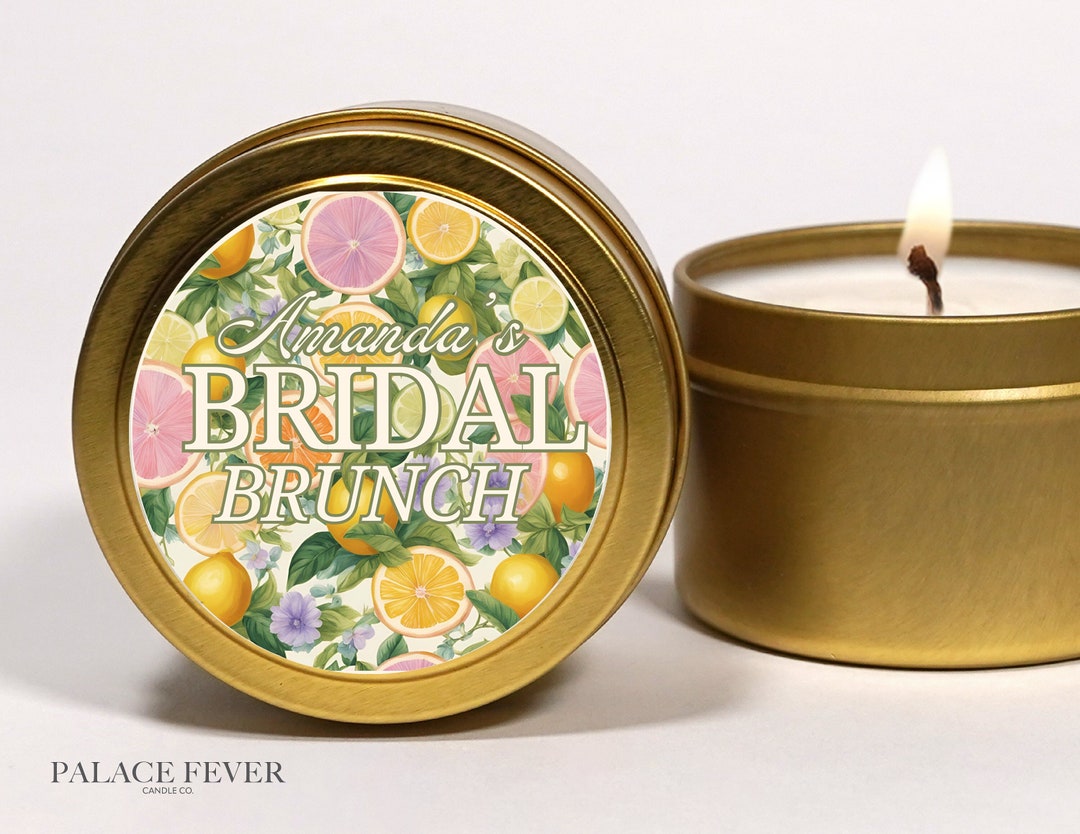 Citrus Bridal Shower Candle Favors: Lemon & Orange Soy Wax - Etsy