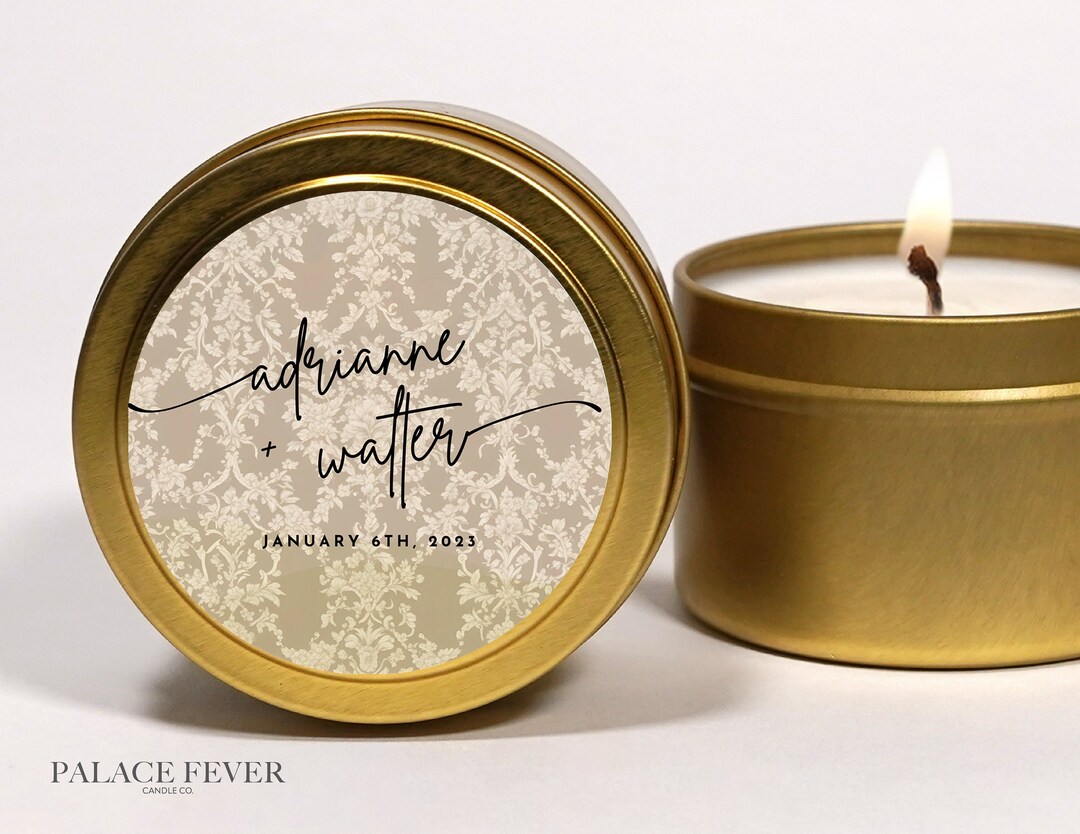Personalized Wedding Favors: Bulk Soy Wax Gold Candle Tins - Etsy