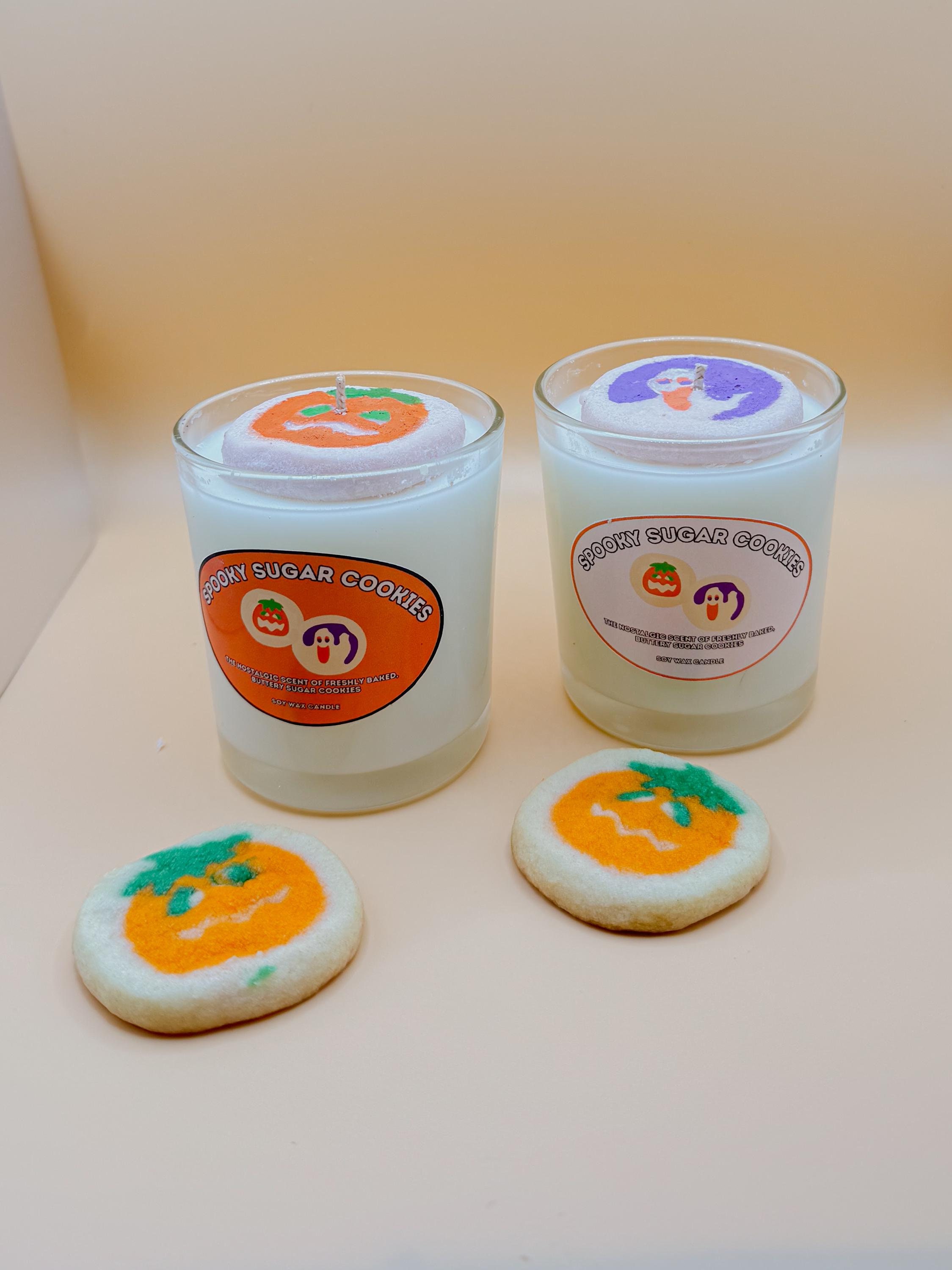 Halloween Sugar Cookies Candle, Halloween Decor, Pumpkin Cookie Candle, Ghost Cookie Candle