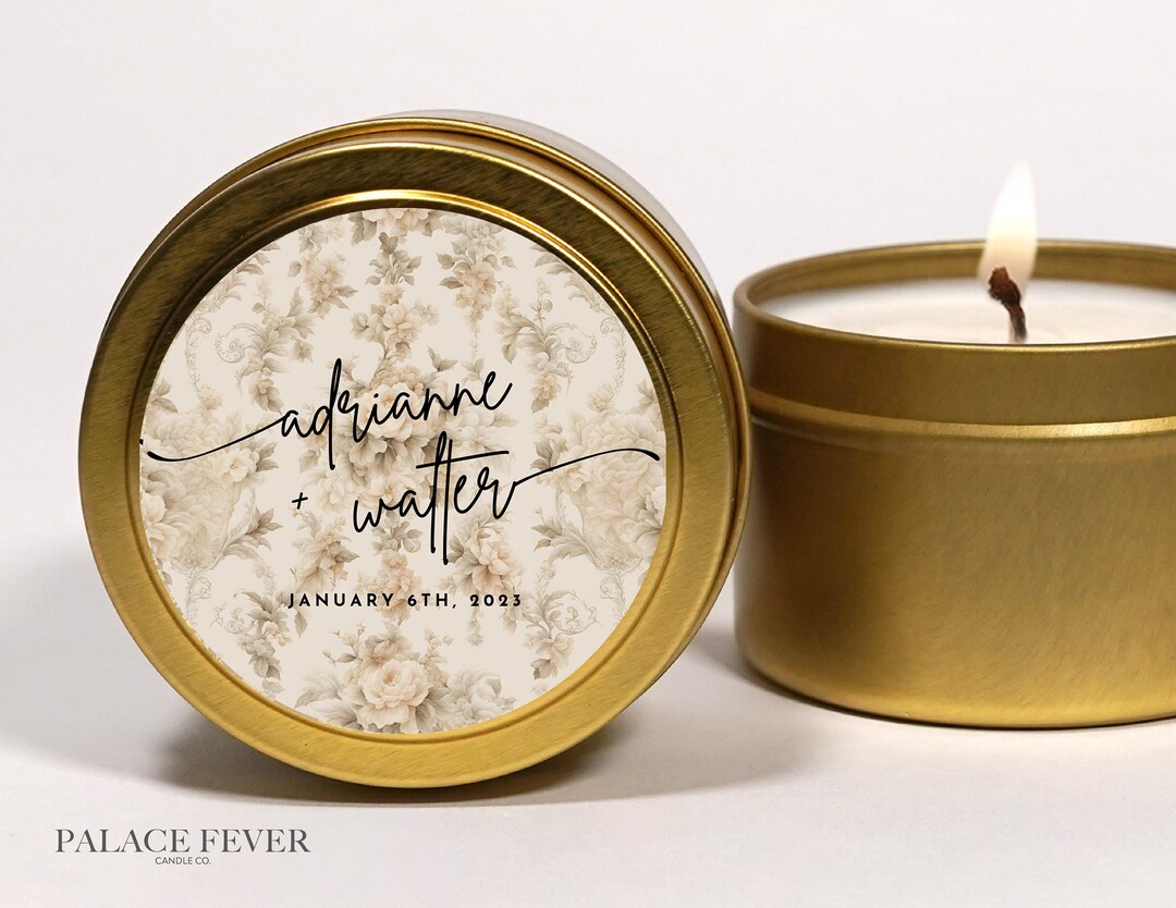 Personalized Wedding Favors: Soy Wax Gold Candle Tin - Etsy