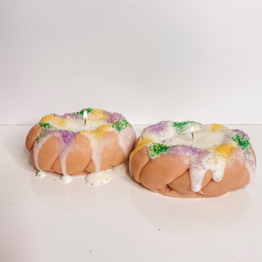 mardi gras king cake candle