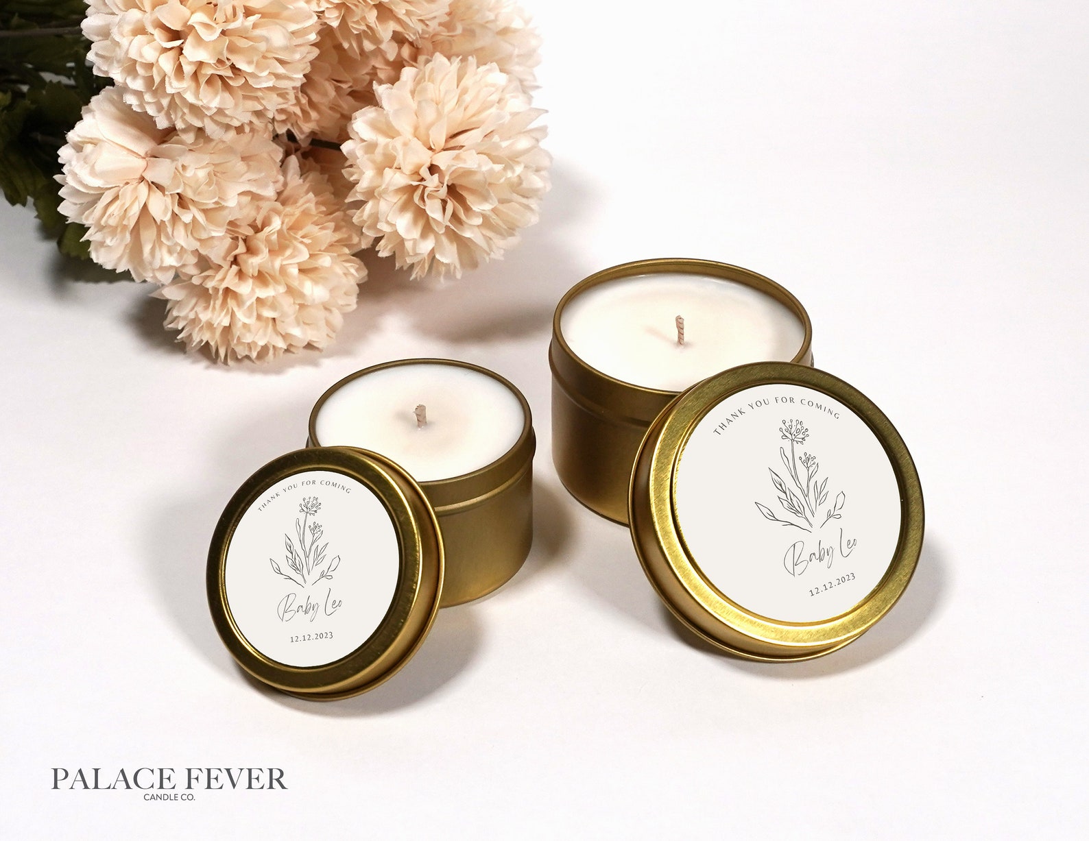 Custom Candle Favors: Bulk Soy Wax Candles, Baby Shower Favors - Etsy