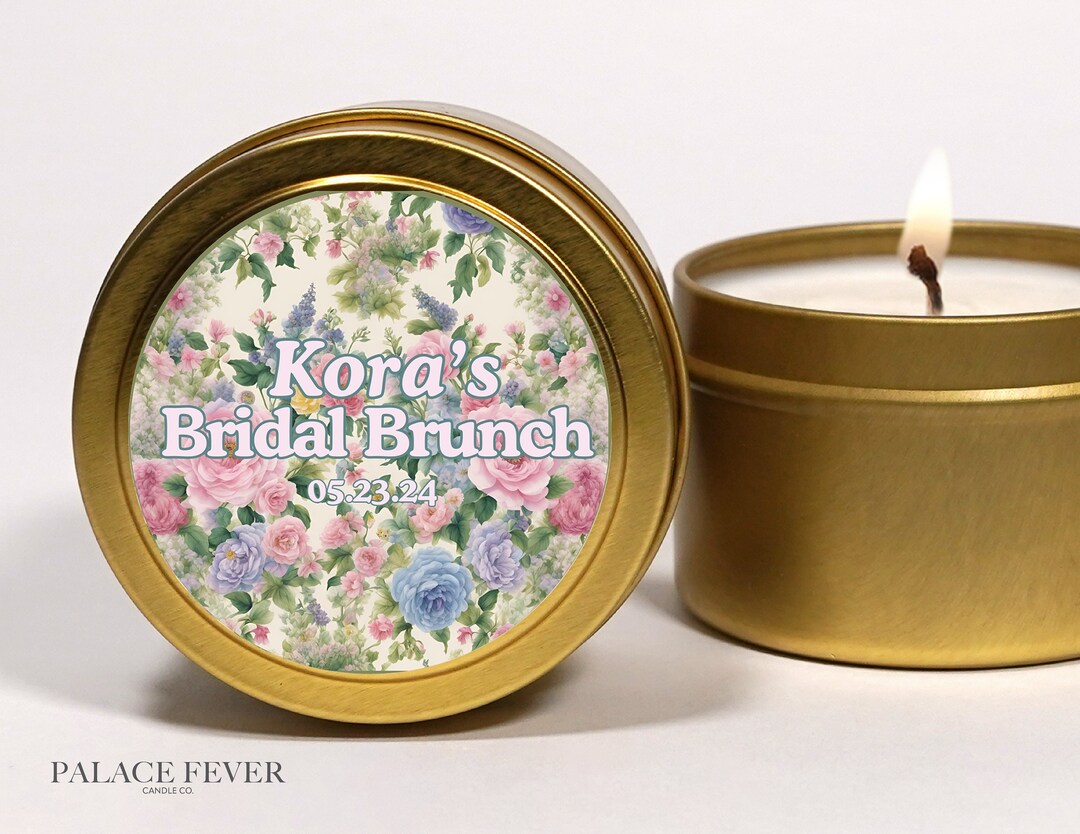 Floral Bridal Shower Favors: Personalized Soy Wax Candle - Etsy