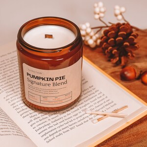 Pumpkin Pie Soy Wax Candle, Hand-Poured, Scented Candle, Small Batches image 3