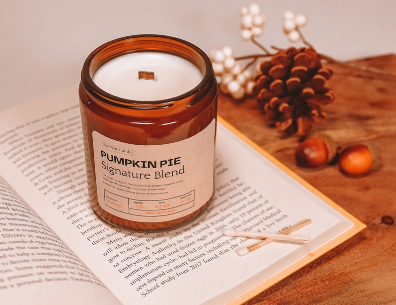 Pumpkin Pie Soy Wax Candle, Hand-Poured, Scented Candle, Small Batches image 3