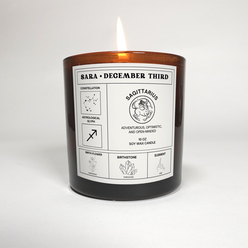 Birthdate Candle, Personalized Zodiac Birth Date Candle, Birthday Gift