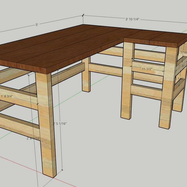 DIY Farm Style Computer Desk BUILD PLAN (pdf download)