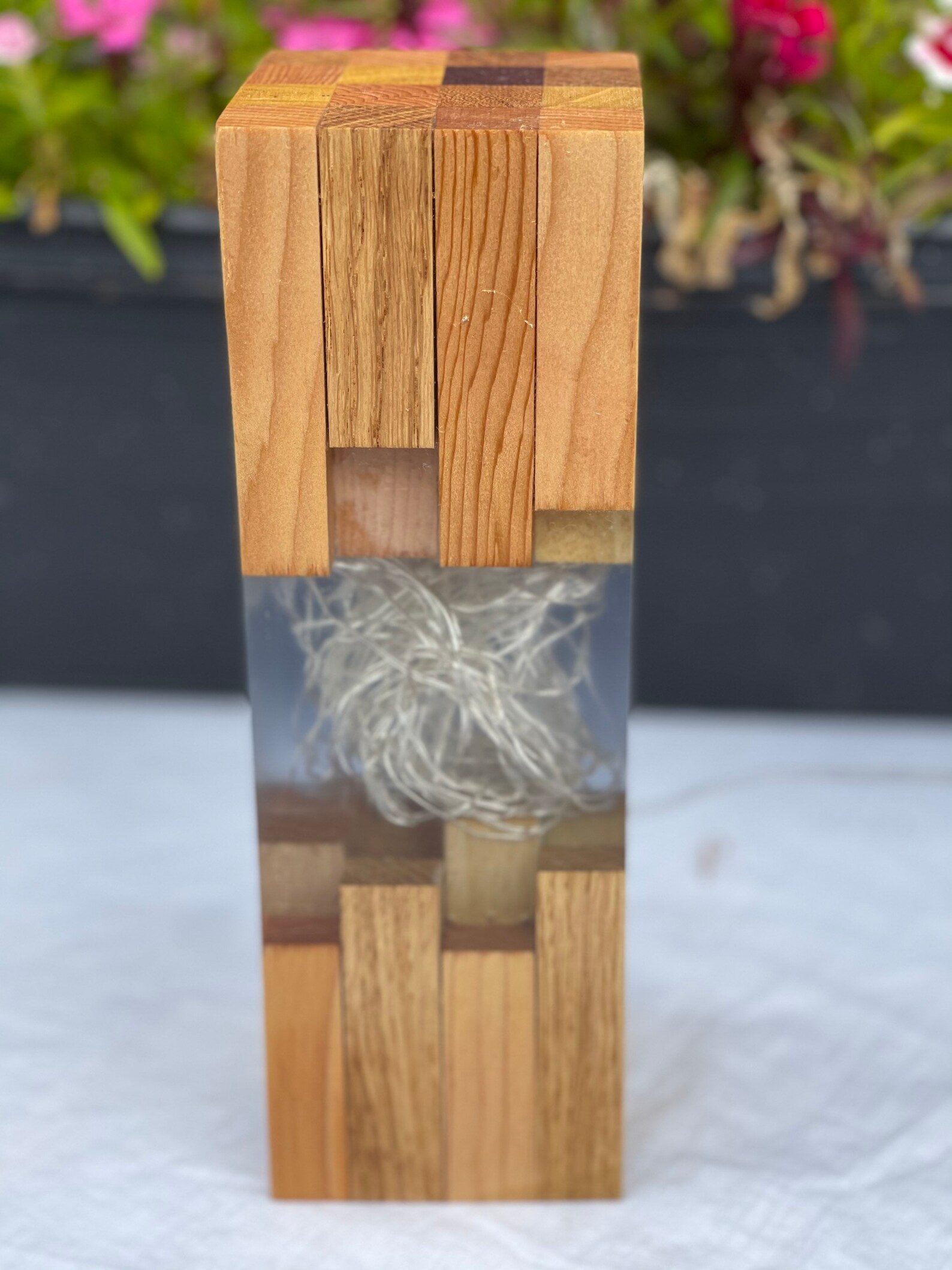 Epoxy Resin Wood Lamp Handmade, Lamp, Night Light, Resin Table Decor