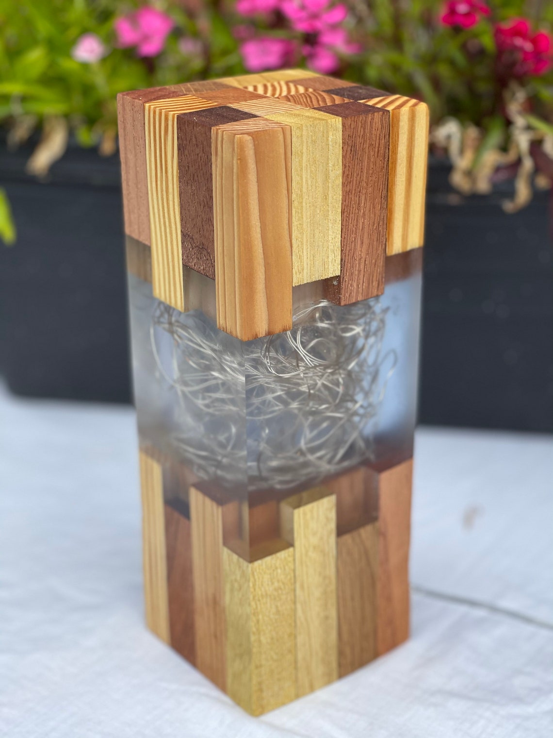 Epoxy Resin Wood Lamp Handmade, Lamp, Night Light, Resin Table Decor