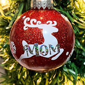 Personalized Christmas Ornaments, Custom Name Ornaments, Christmas Monogram Ornaments, Glitter Ornaments, Shatterproof ornaments