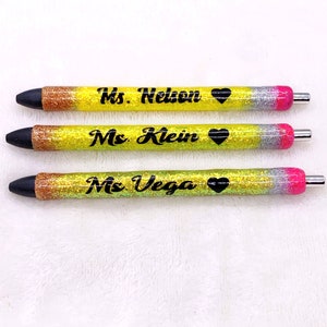 Glitter Pens | Gift for Teacher | Ink Joy Glitter Pen | Refillable Gel Pen | Personalized Custom Gifts | Back to school