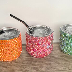 Rhinestone Shot Glass - Stainless steel shot glass with rhinestones and pearls - 4 oz shot glass with straw - Stocking Stuffers - Fun Gifts