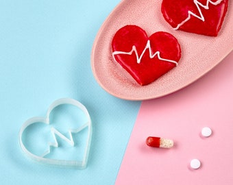 Heartbeat Cookie Cutter | Medicine Cookie Cutter | Gift Medical Student | Gift Doctor | Custom Cookie Cutters