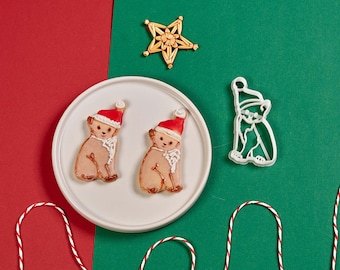 Cat with hat cookie cutter | Winter cookie cutter | Christmas gift | Christmas cookie cutters
