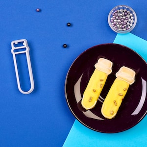 Reageerbuis koekjesvormer | Chemie koekjesvormer | Cadeau geneeskundestudent | Scheikunde cadeau | Koekjesvormer voor scheikunde