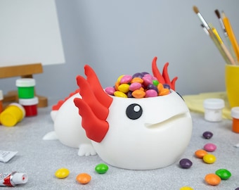 Axolotl Deco Kawaii | Biology Gift, Kawaii Vase, Office Deco, Lab Decoration, Axolotl Vase