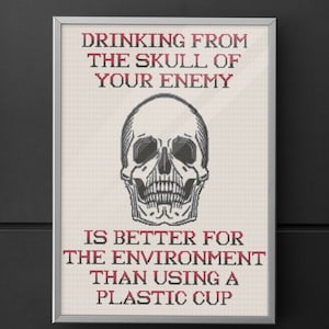 Skull of Your Enemy Subversive Sampler Cross Stitch Pattern PDF