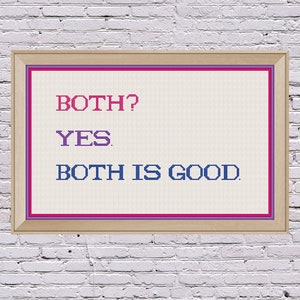 Pride Bisexual Flag 2= Modern Subversive Queer Cross Stitch Pattern PDF Digital Download