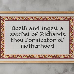 Ingérez un cartable de Richards Fornicator of Motherhood Modèle PDF de point de croix médiéval subversif
