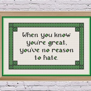 Know You are Great Empowering Modern Geometric Cross Stitch Pattern PDF Digital Download
