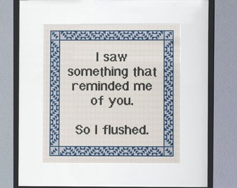 Flushed Funny Subversive Bathroom Humour Modern Snarky Cross Stitch Pattern PDF