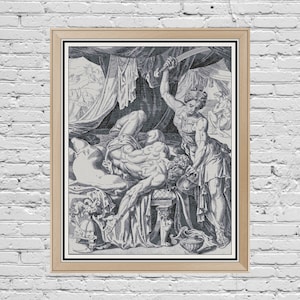 Judith Slaying Holofernes 1 Feminist Art Cross Stitch Pattern PDF Dirck Coornhert