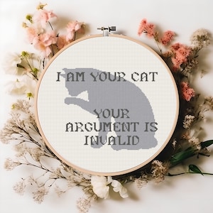 Cat Argument Cross Stitch Pattern PDF Digital Download