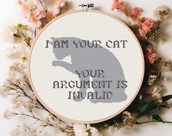 Cat Argument Cross Stitch Pattern PDF Digital Download