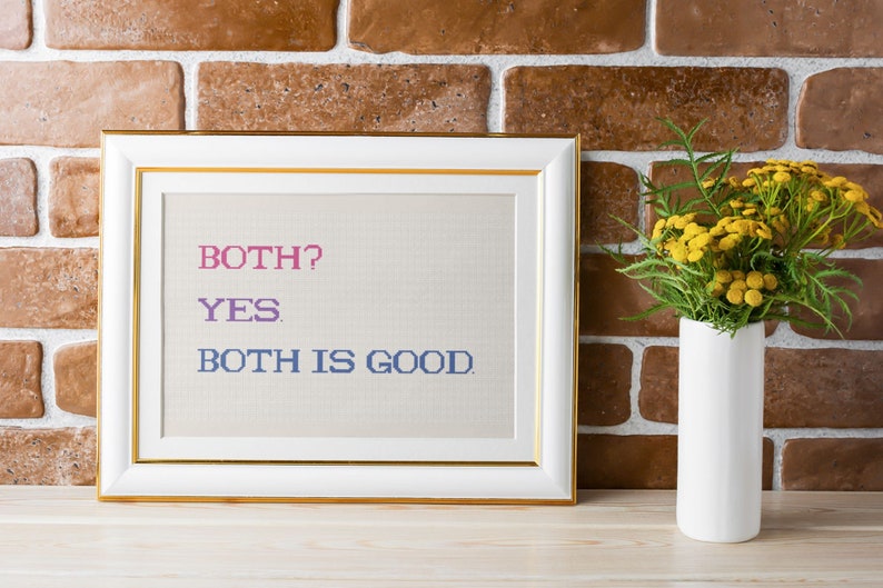 Pride Bisexual Flag 2= Modern Subversive Queer Cross Stitch Pattern PDF ...