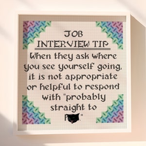 Straight to H*ll Modern Subversive Geometric Cross Stitch Sampler Pattern PDF Digital Download