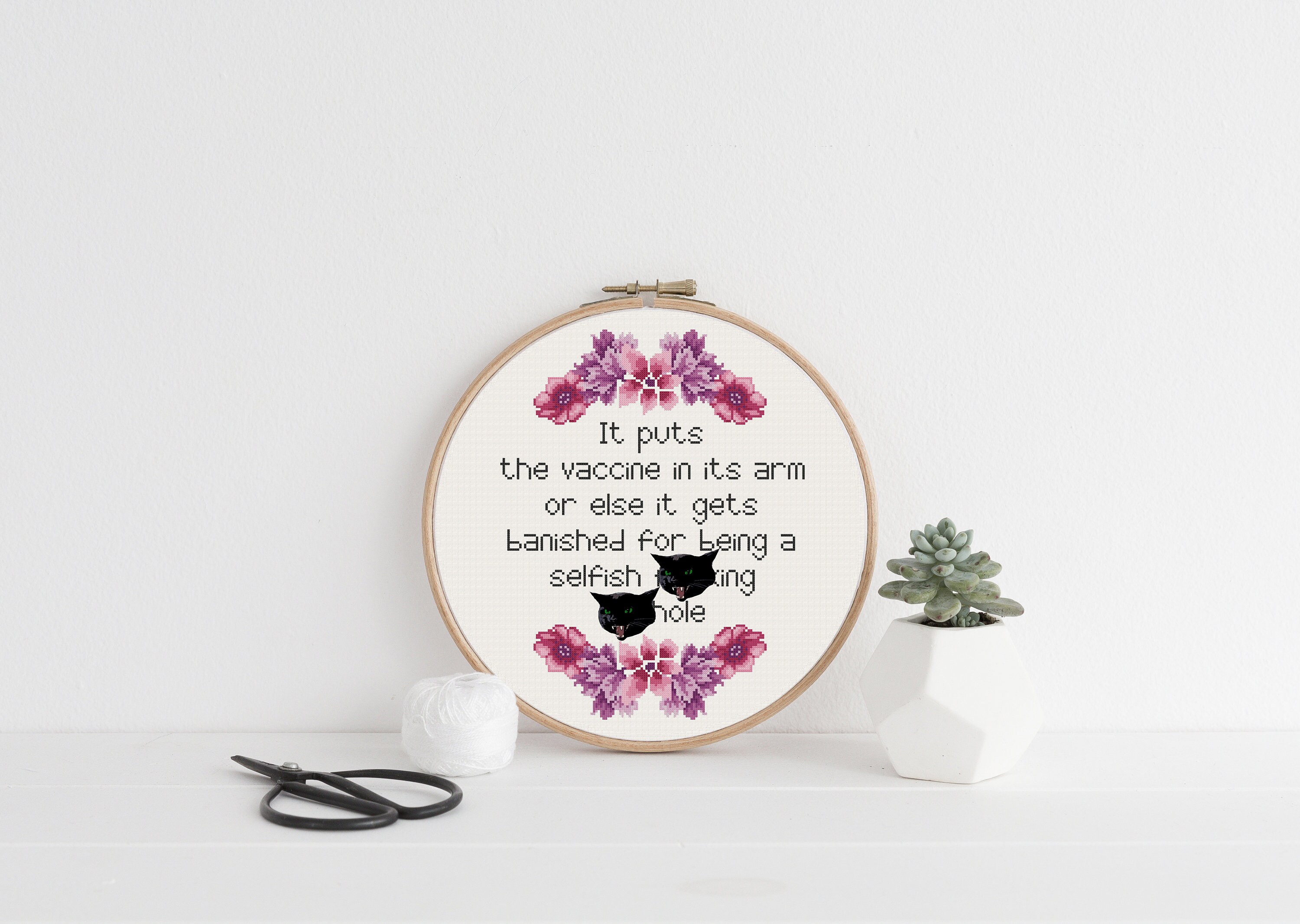 Vaccine Cross Stitch - Etsy