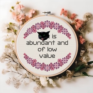 D*ck is Abundant Subversive Feminist Cross Stitch Pattern PDF Digital Download