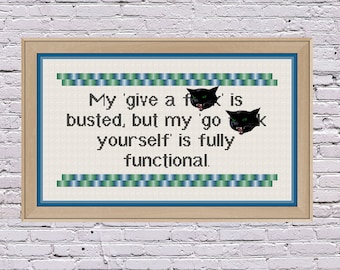 Give a F*** Busted Subversive Modern Cross Stitch Pattern PDF Digital Download