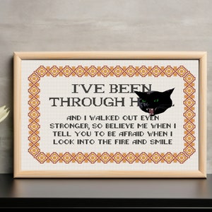 Been Through H*ll Subversive Modern Feminist Cross Stitch Pattern PDF