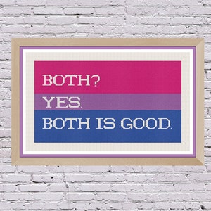 Pride Bisexual Flag Modern Subversive QueerCross Stitch Pattern PDF Digital Download
