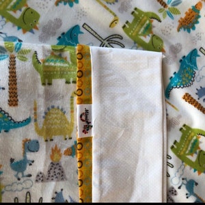 Smooth Minky Fabric Pillowcases—Volcano Dinosaur Island