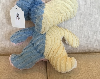 Blue Moon Baby vintage chenille pastel  Elephant (10” height)