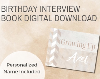 Children's Yearly Interview Book | Birthday Interview Book | Childhood Memory Book | Keepsake Book | Baby Gift | Gift for New Parents