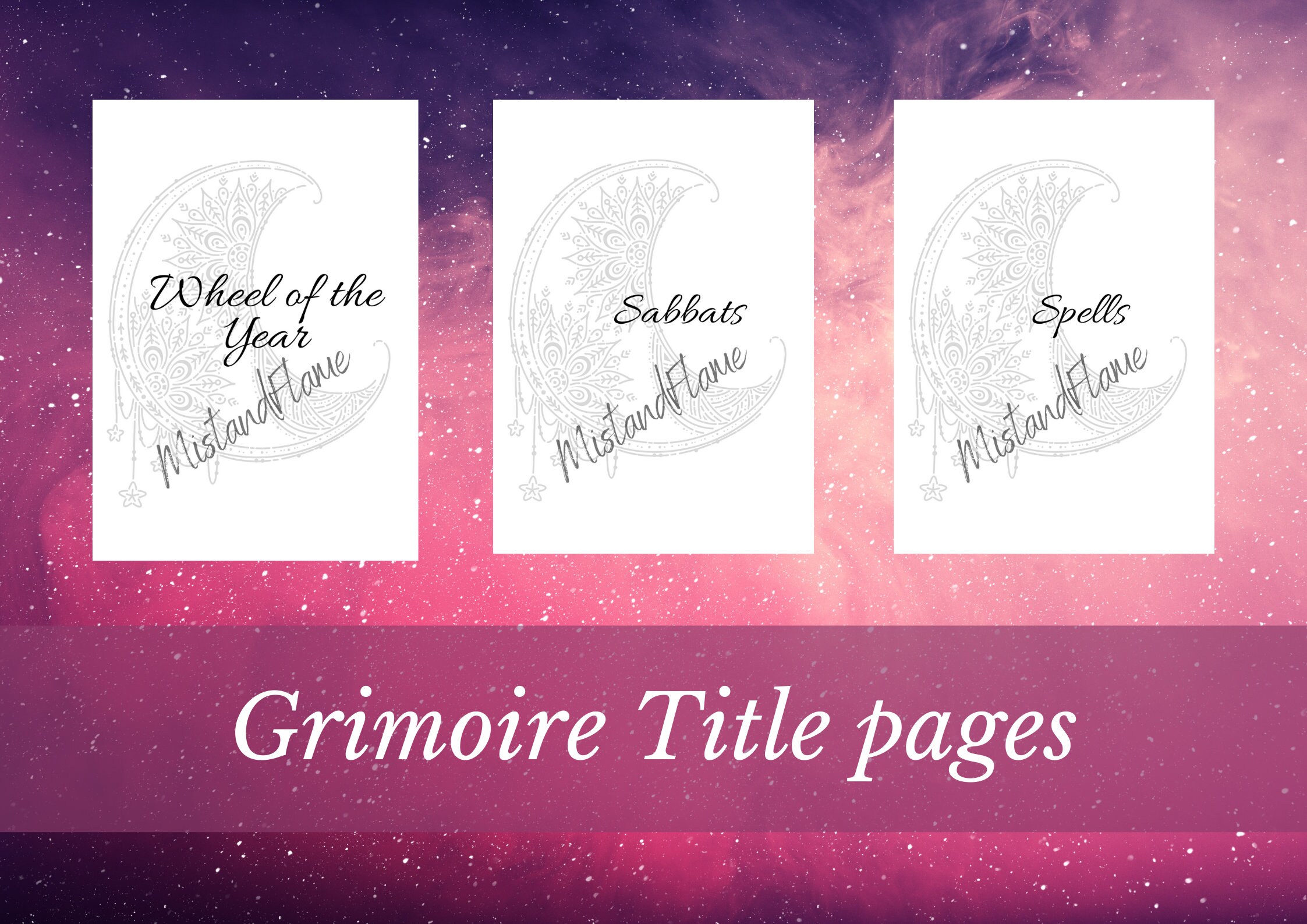 Grimoire Title pages Printable Grimoire Page Grimoire - Etsy España