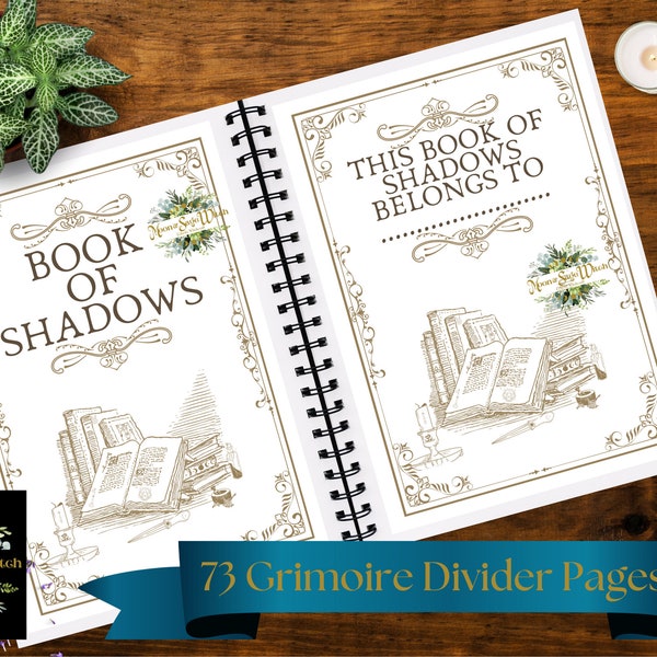 73 Book of Shadows Divider Pages, Book of Shadows Title Pages, Grimoire Divider Pages, Grimoire Title Pages, Digital Downloads