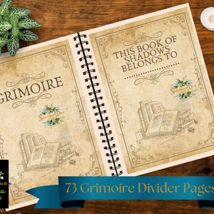 73 Buch der Schatten Trennseiten, Buch der Schatten Titelseiten, Grimoire Trennseiten, Grimoire Titelseiten, Digitale Downloads