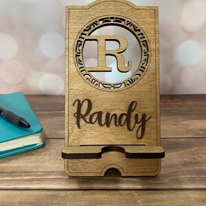 Monogrammed Phone Stand