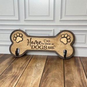 Dog Bone Leash Holder for Two