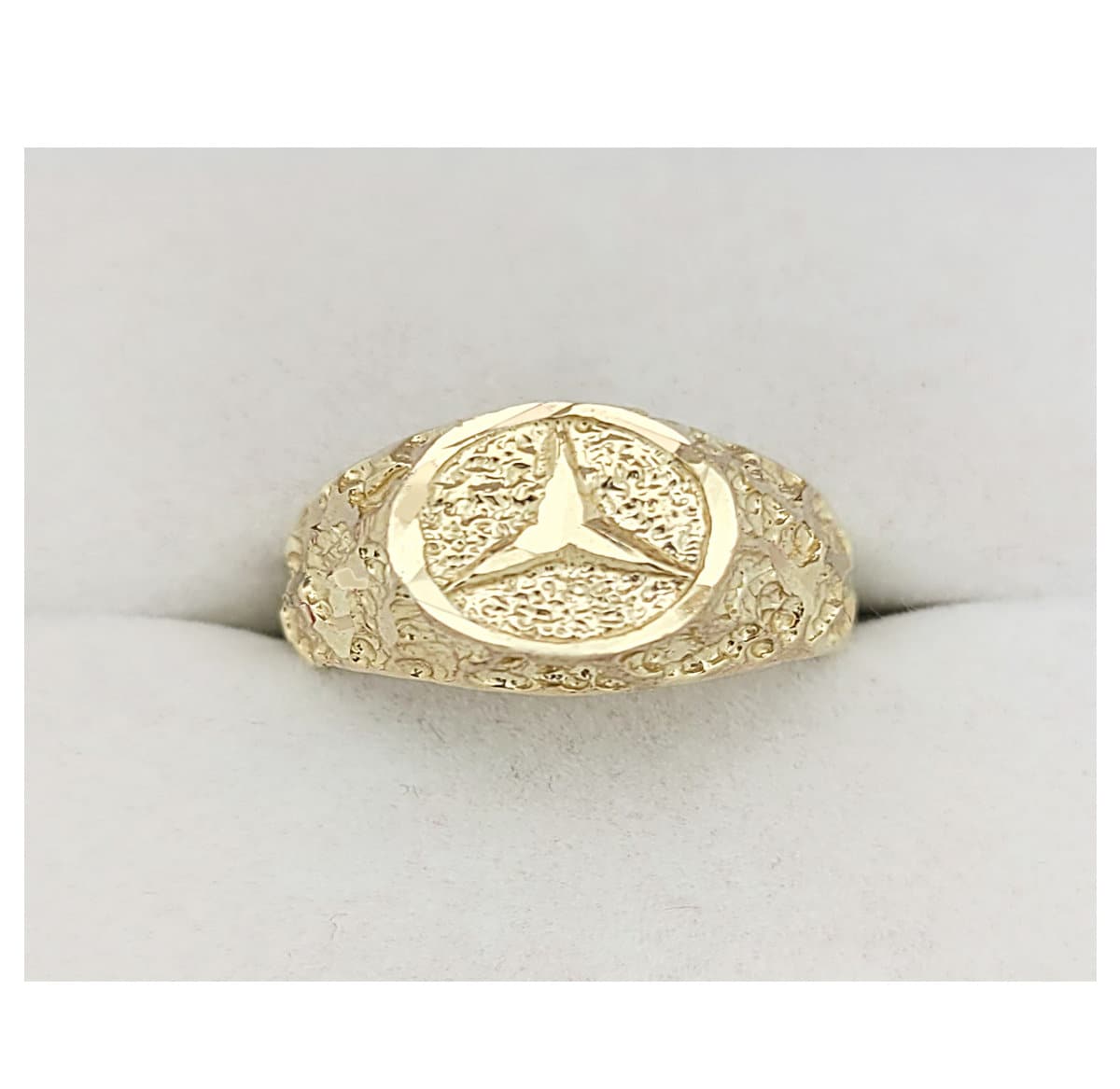 Buy DMJ Premium Heavy Square Shape Mercedes Gold Look Finely Detailed  Handmade Ring For Men Brass Gold Plated Ring (19) at Amazon.in