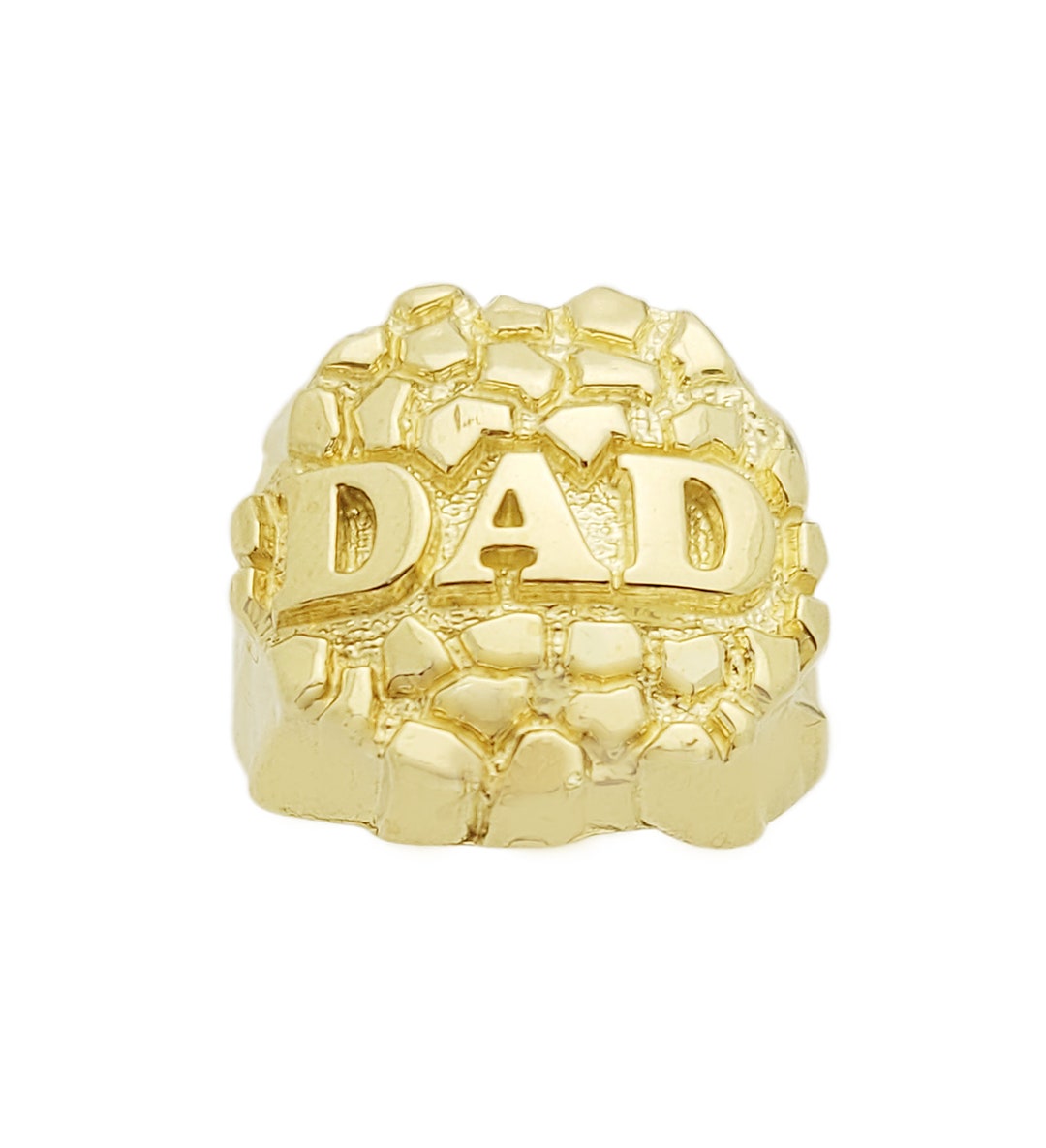 Men's 10k Gold Nugget Ring – Hand-Polished Solid Gold, Rough 'Rock' Style, 4.00 Grams, Made In USA - View #10