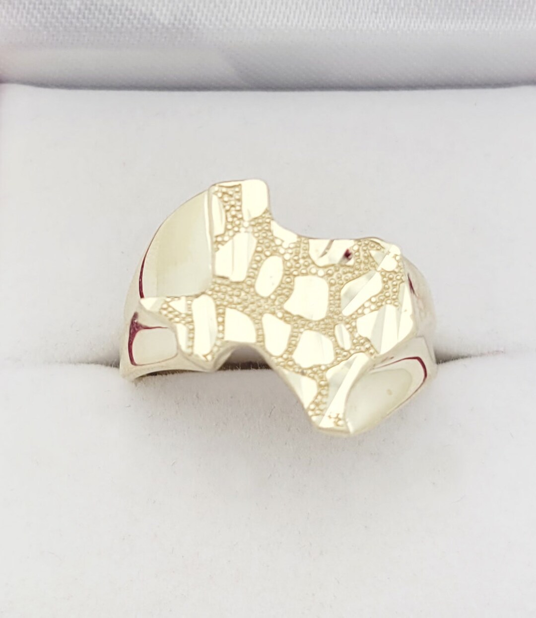 10K Yellow Gold Nugget Gold Texas Ring Texas Map Gold Ring Thin Ring