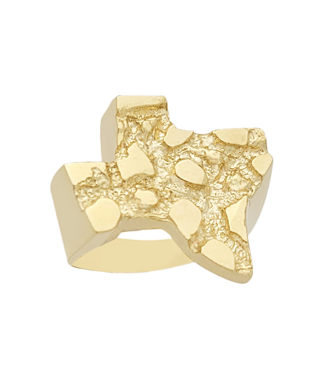10K Yellow Gold Texas Nugget Ring for Men Texas State Gold Etsy