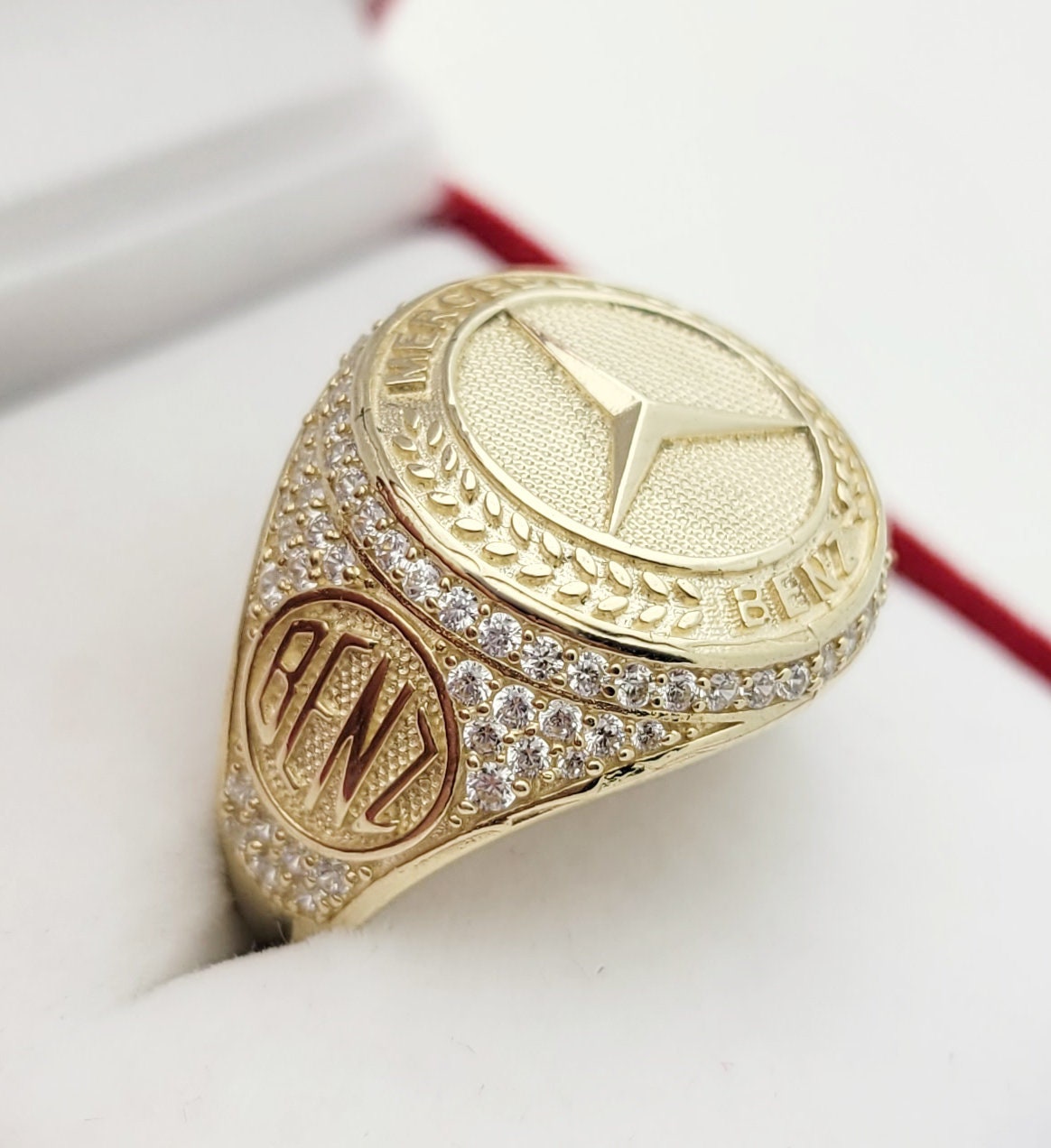 Mercedes Ring | Mens ring designs, Mens gold rings, Gold rings fashion