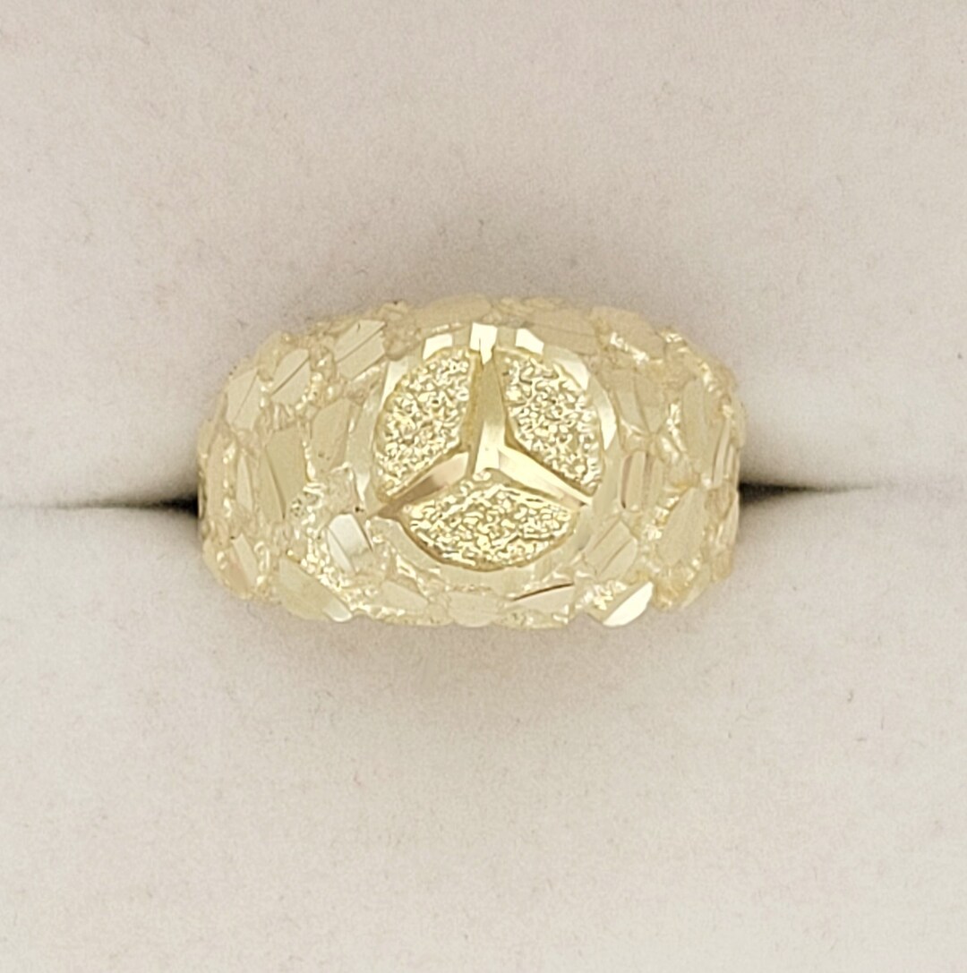 Anillo Mercedes Benz de oro macizo amarillo de 10 quilates 4 8 g tamano de anillo de pepita 9 Etsy Mexico